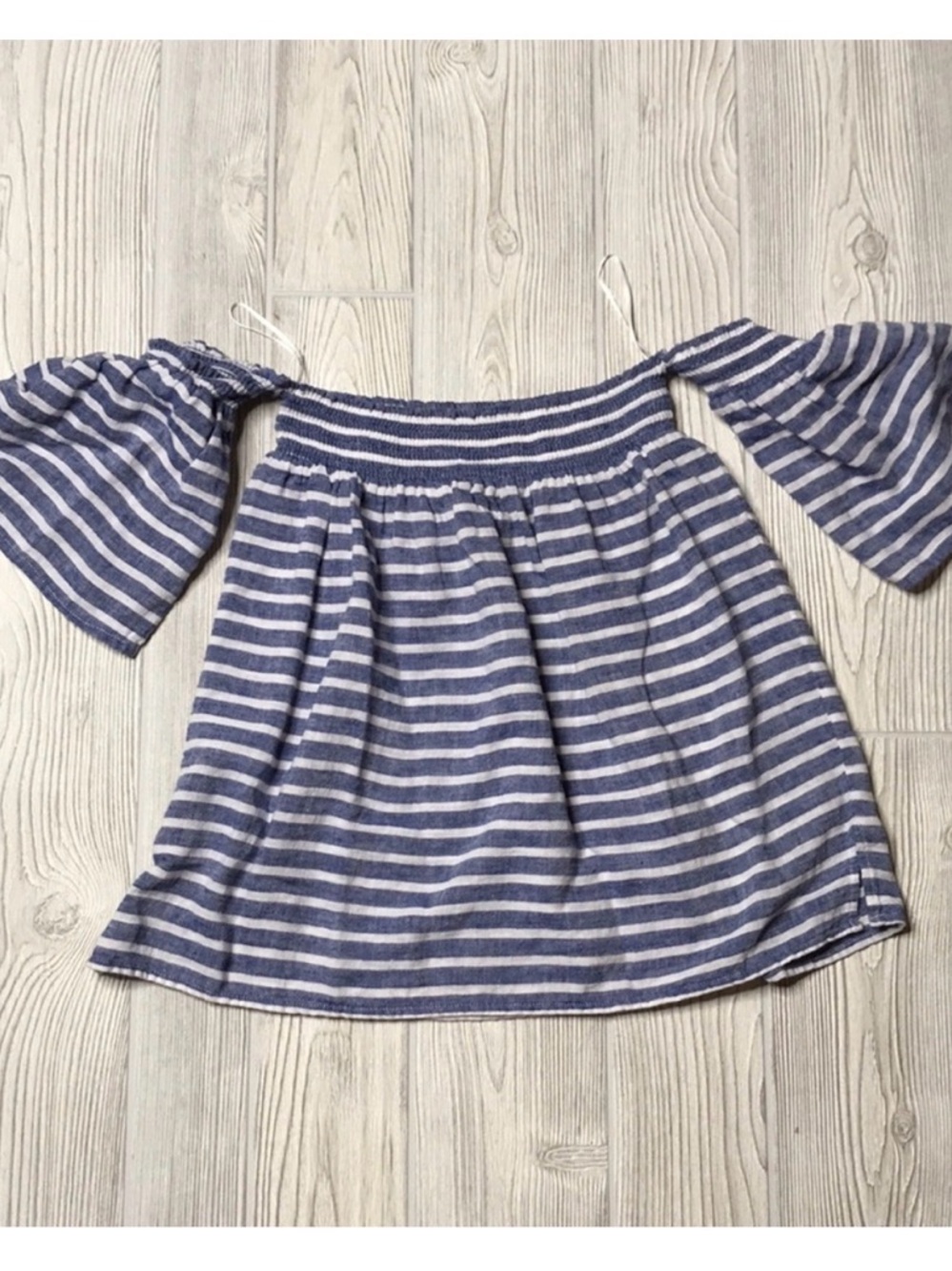 Rails Isabelle Off the Shoulder Top Blue/White